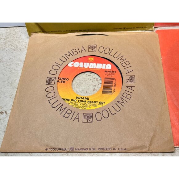 Wham! 45 Record Lot of 4 Pop Freedom Wake Me Up Edge of Heaven Blue - Picture 3 of 8